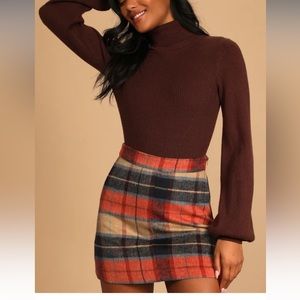 NWT Lulu’s Plaid Mini Skirt